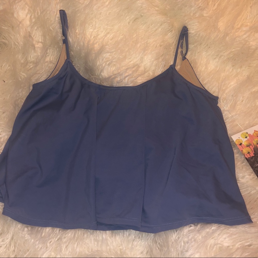 NWT Kortni Jeane Blue Fog Swing Top size Large